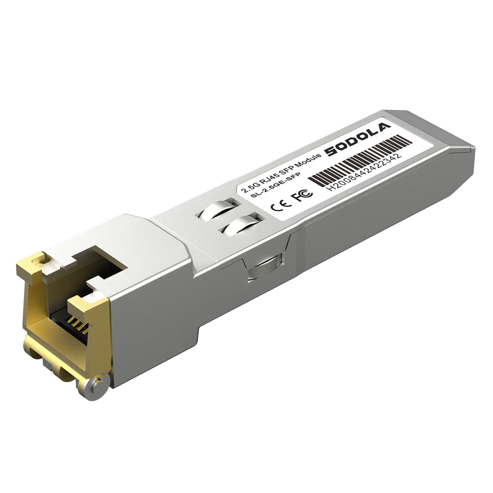 Sodola 2.5GBase-T RJ45 SFP+ Module, 2.5G SFP to RJ45 SFP Copper Transceiver, Compatible with Ubiquiti UniFi, TP-Link, Mikrotik and Other Open Switches, Plug and Play