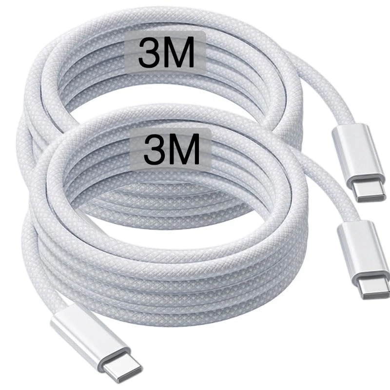 USB C to USB C 3M [2 Pack] Fast Charging Cable - Braided Charger Cord for IPhone 17/17Air/16/16e/15 Pro Max/iPad Pro, Power Lead for Google Pixel 9/9 Pro/9 Pro XL/9 Pro Fold/8 Pro/8/8A/7A/7 Pro/6A/6