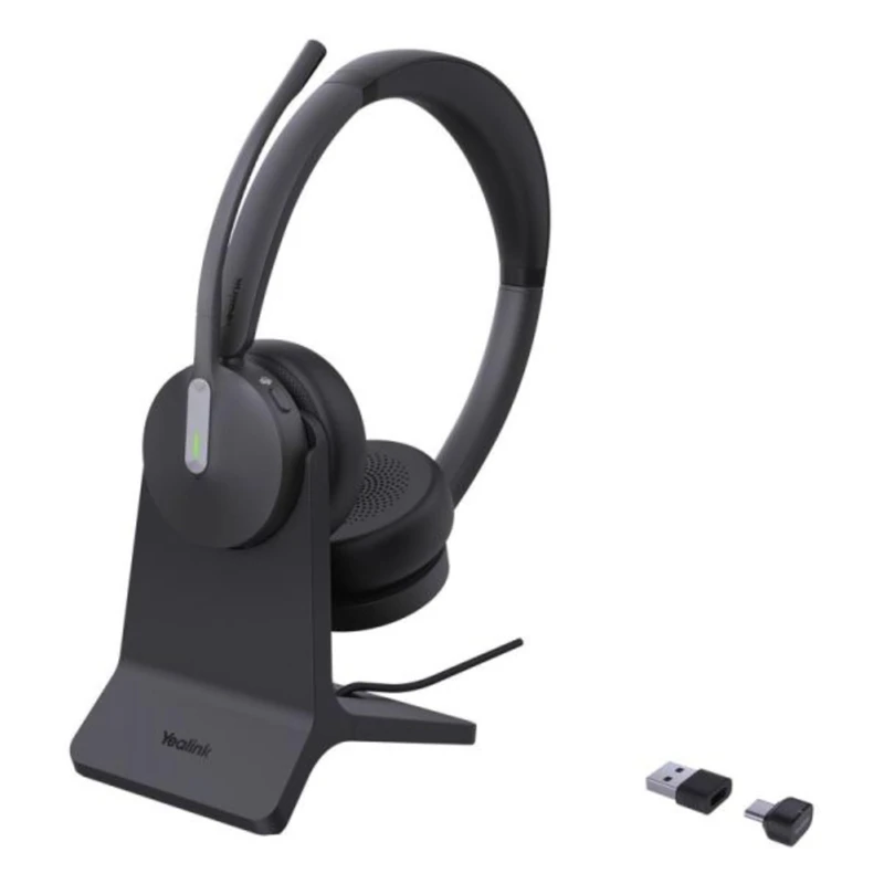 Yealink BH70 Dual Wireless Bluetooth Headset with Charging Stand and USB-C/A for PC connection – Certified for Teams
