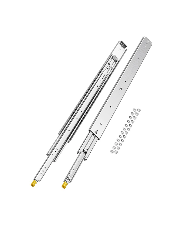 VEVOR 1 Pair Full Extension Drawer Slides 18 20 22 28 30 32 36 38 40 44 48 52 56 60 in, 500 lbs Load Capacity Locking Drawer Slides, Ball Bearing with Lock Side Mount Drawer Slide Rail