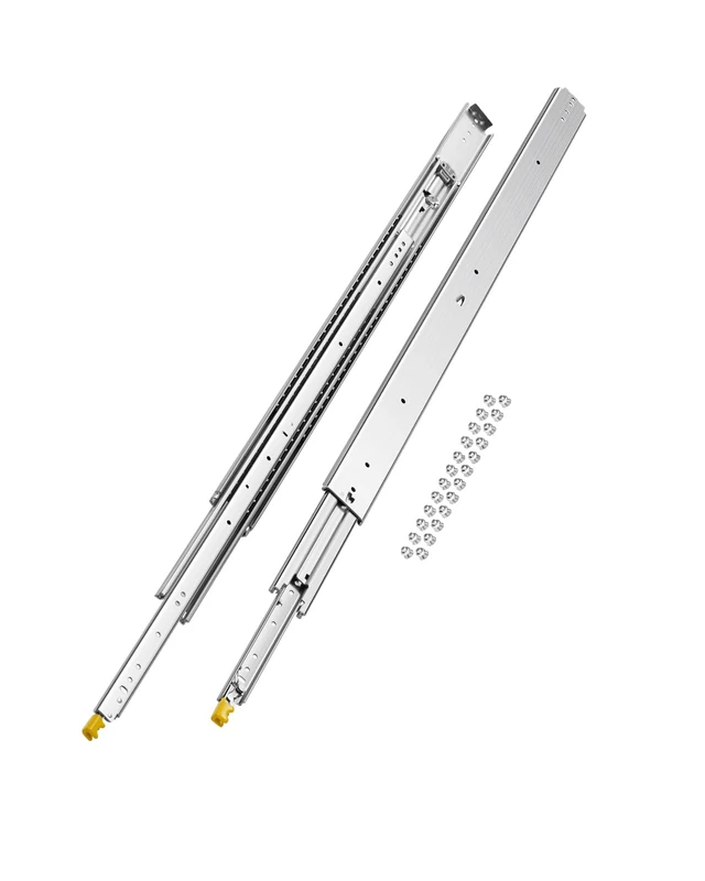 VEVOR 1 Pair Full Extension Drawer Slides 18 20 22 28 30 32 36 38 40 44 48 52 56 60 in, 500 lbs Load Capacity Locking Drawer Slides, Ball Bearing with Lock Side Mount Drawer Slide Rail