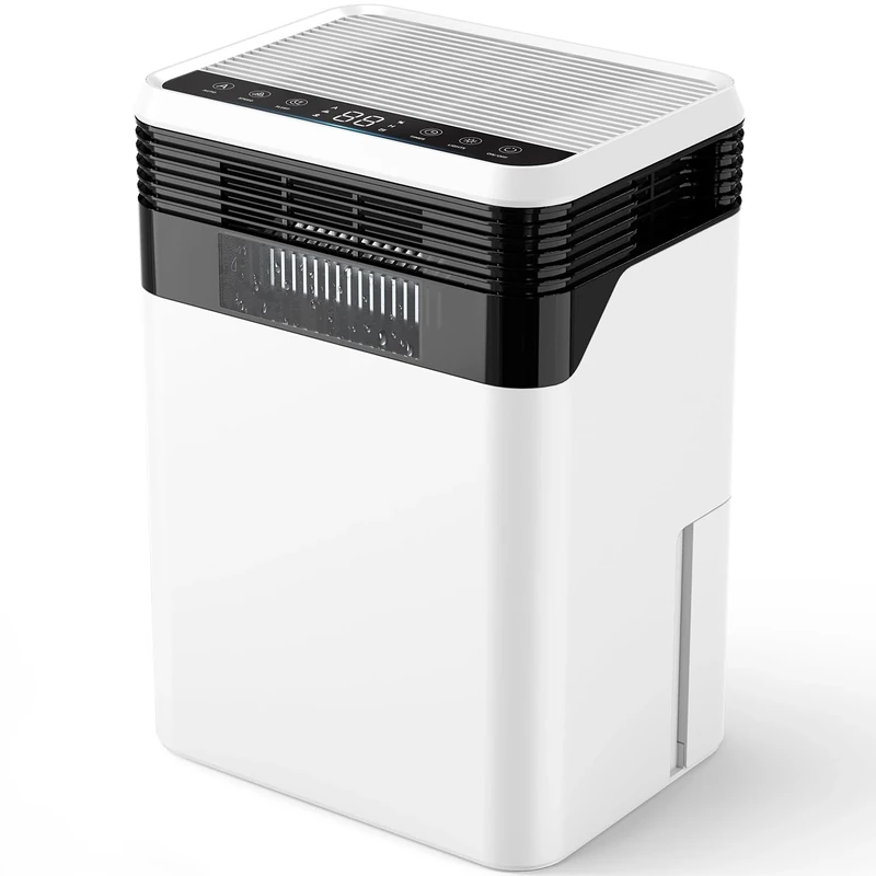 CONOPUPlus Dehumidifier 3L, High-Efficiency Dehumidifiers for Home, Quad-Core Semiconductor Tech, Real-Time Humidity Display, Sleep Mode, Auto Defrost, Timer, 33dB Dehumidifier for Bedroom