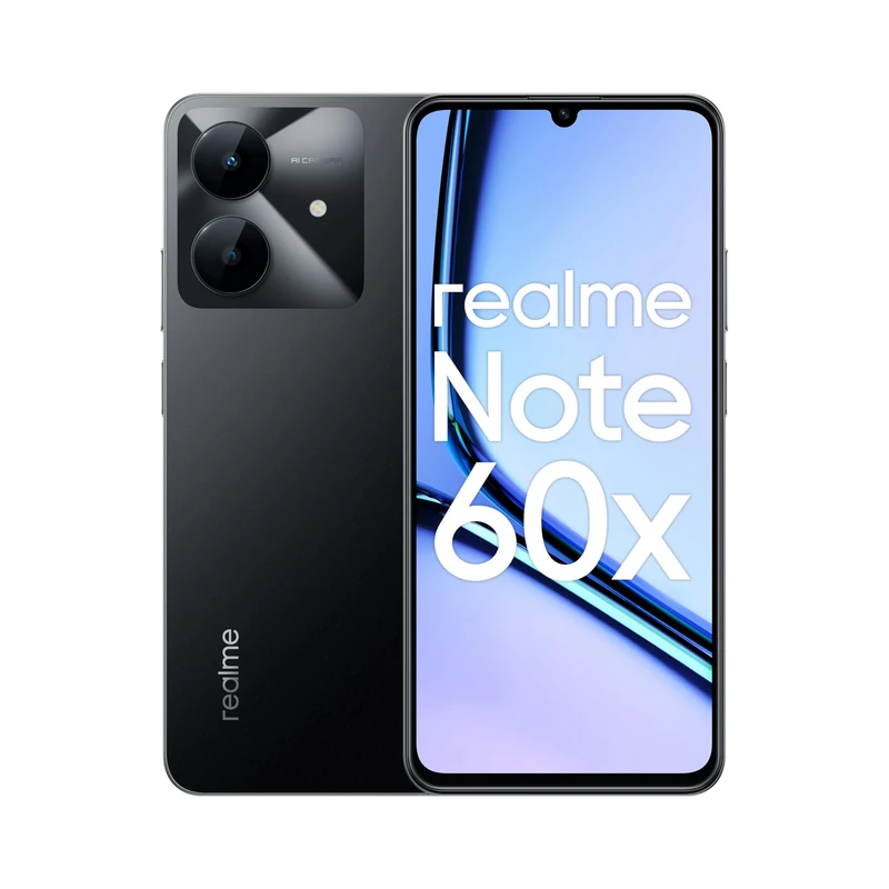 realme Note 60X (3GB RAM, 64GB Storage) - 6.74" 90Hz Display, 5000mAh Battery, Unisoc T612, 8MP Camera, Android 14 | Dual SIM | Reinforced Glass | Type-C (Marble Black)