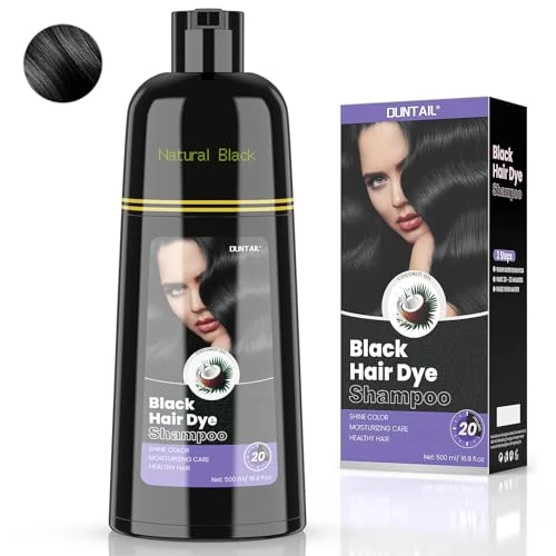 Hair Dye Shampoo, Color Shampoo 3 in 1, Semi-Permanent Gray Hair Coverage for Woman & Man (Black Brown)