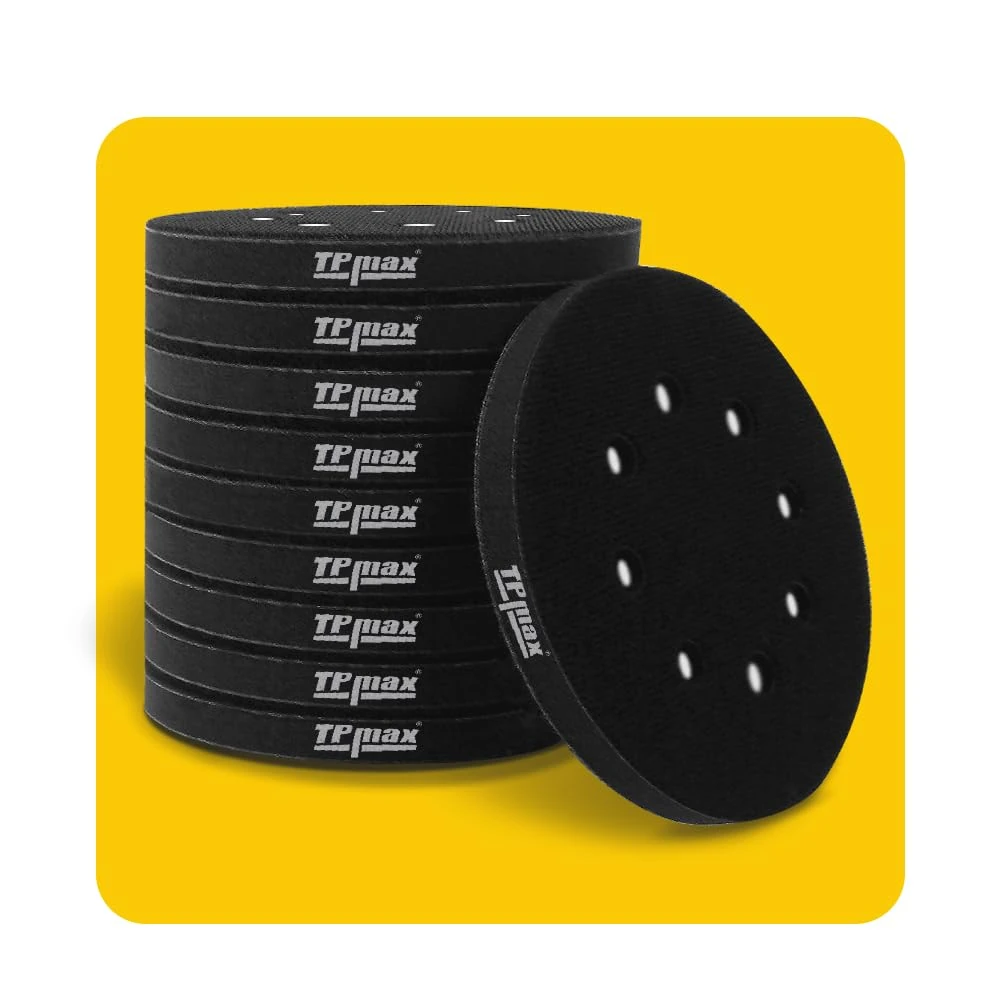 10 Pack 125 mm 8 Holes Soft Density Interface Pads 5 inch 125mm Hook and Loop Sponge Cushion Buffering Backing Pads