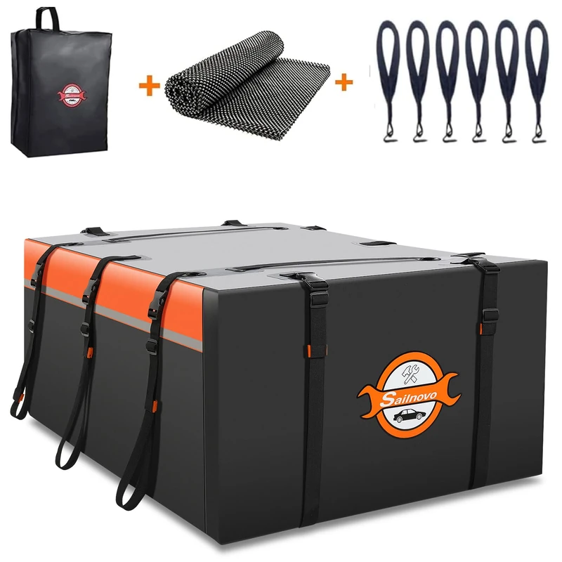 Car Roof Cargo Carrier 20 Cubic Waterproof Rooftop Cargo Carrier for Top of Vehicle Soft-Shell Roof Bag with Storage Carrying Bag