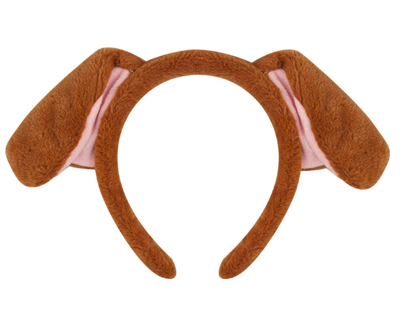 ZOONAI Puppy Dog Ears Headband for Women Girls, Cute Animal Ear Headband Halloween Christmas Party Headwear Hair Accessories (Brown, One Size)