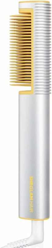 SHEGLAM 3D Ionic Straightening Brush for Thick Hair, 24K Gold Heated Comb, Anti-Scald, 60s Heat-Up, Auto-Off, Frizz Control