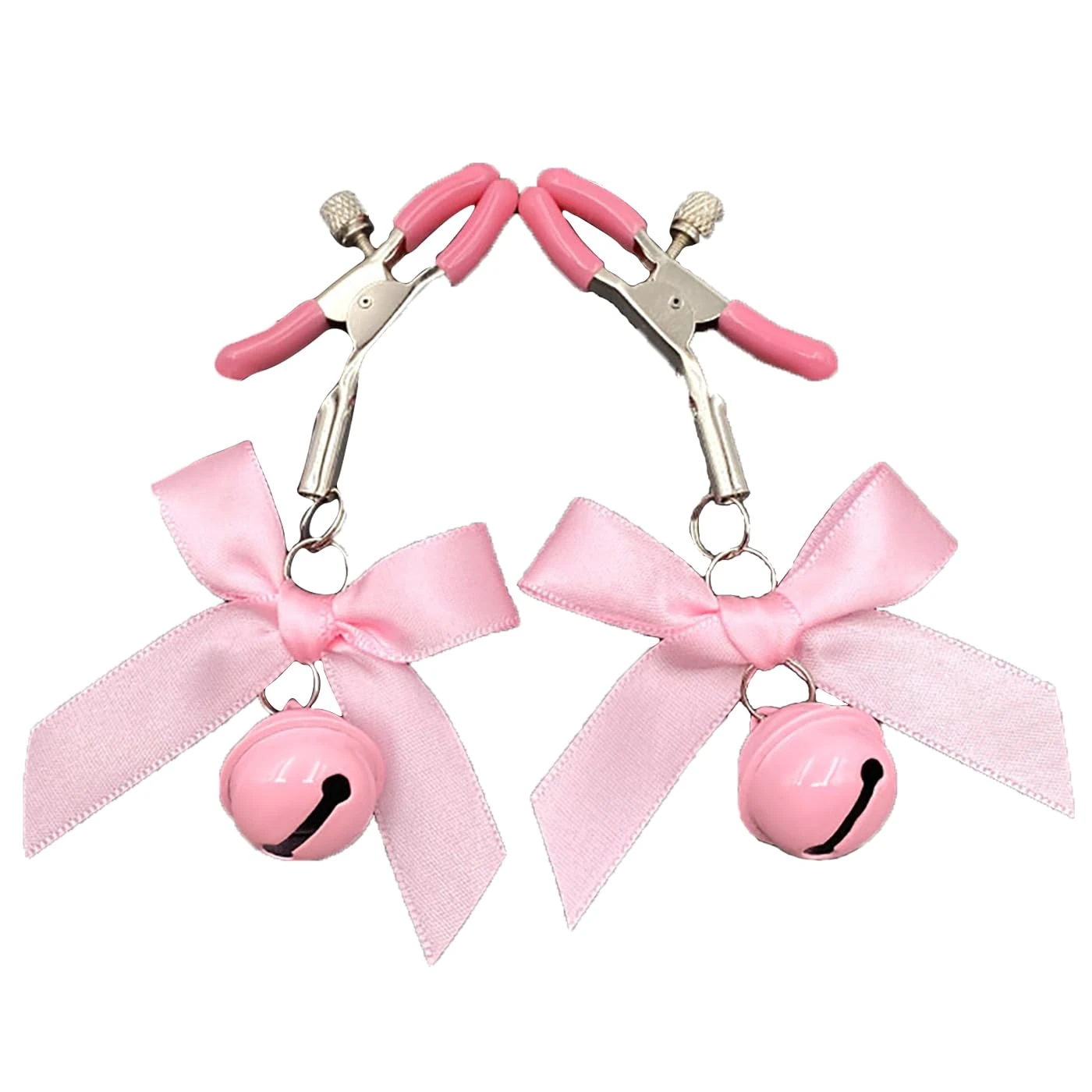 Nipple Tassels Sexy Nipple Covers Heart Pasties Reusable Glitter Sequin Breast Sticker and Bow Nipple Clamps Nipple Clips Body Bells for Women Party Role Play Costume Valentine (1 pair Nipple Clamp)