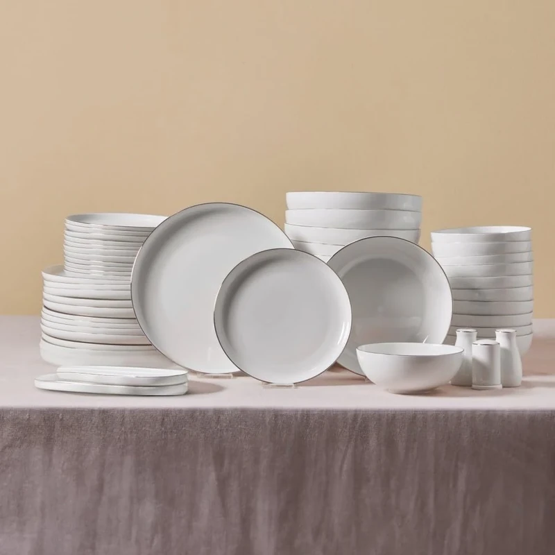 Karaca Streamline Favaro 53-Piece Tableware Set for 12 People Platinum