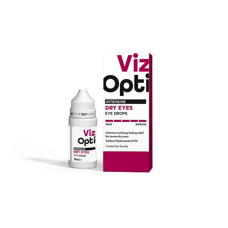 Vizopti Intensive Dry Eyes Eye Drops Preserved – Advanced Relief for Severe Dry Eyes | Contact Lens Friendly | Sodium Hyaluronate 0.3% | Long-Lasting Hydration & Moisturization