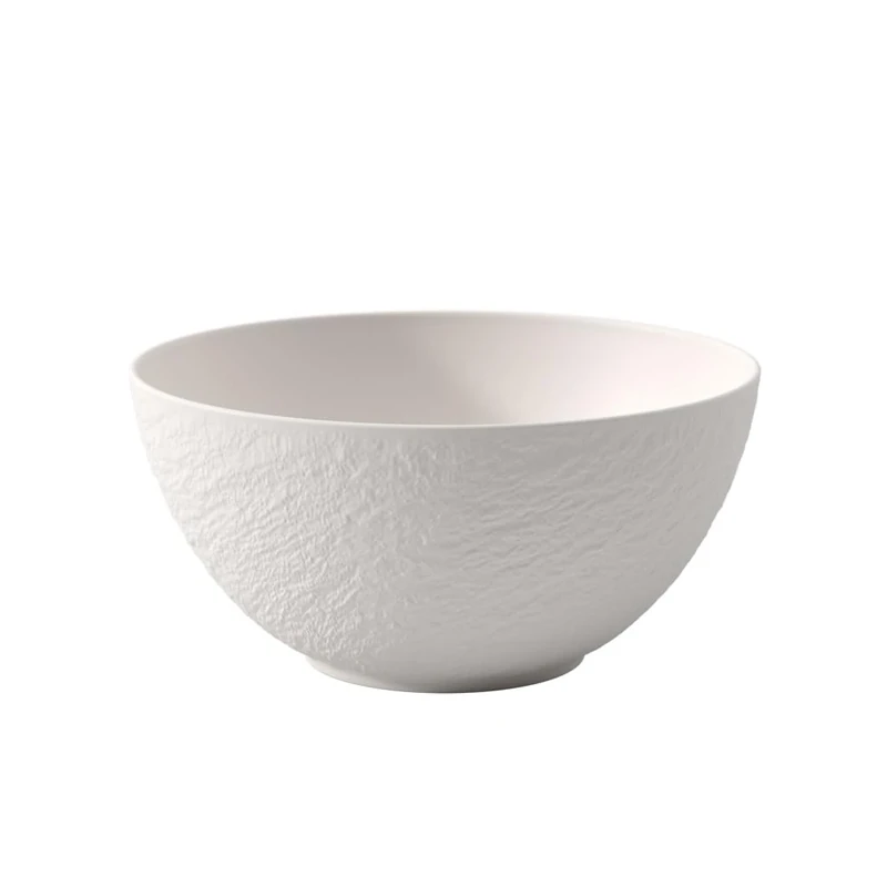 Villeroy & Boch - Manufacture Rock Blanc Salad Bowl White, Dishwasher-Safe, Microwave-Safe, matt Design, Slate-Look, Bowl for Salads and Bowl Meals, Serving Bowl, Premium Porcelain