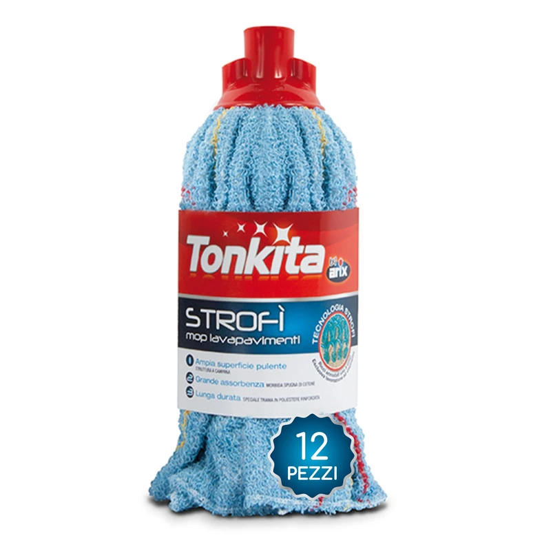 TONKITA 12 x Mop Pads Cotton Replacement Mop 28 cm Suitable for All Floor Types Super Absorbent Cotton Mop