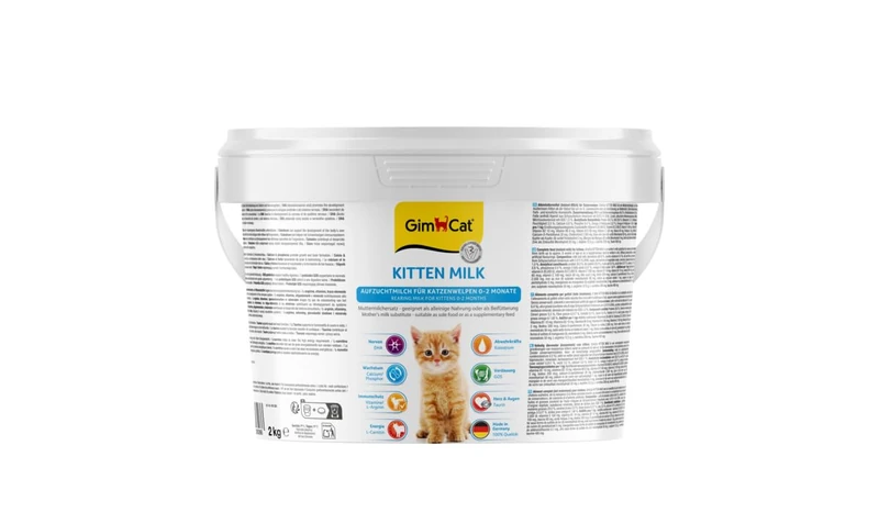 GimCat Kitten Milk Breast Milk Substitute for Cats with Taurine and Calcium 1 Bucket (1 x 2 kg)