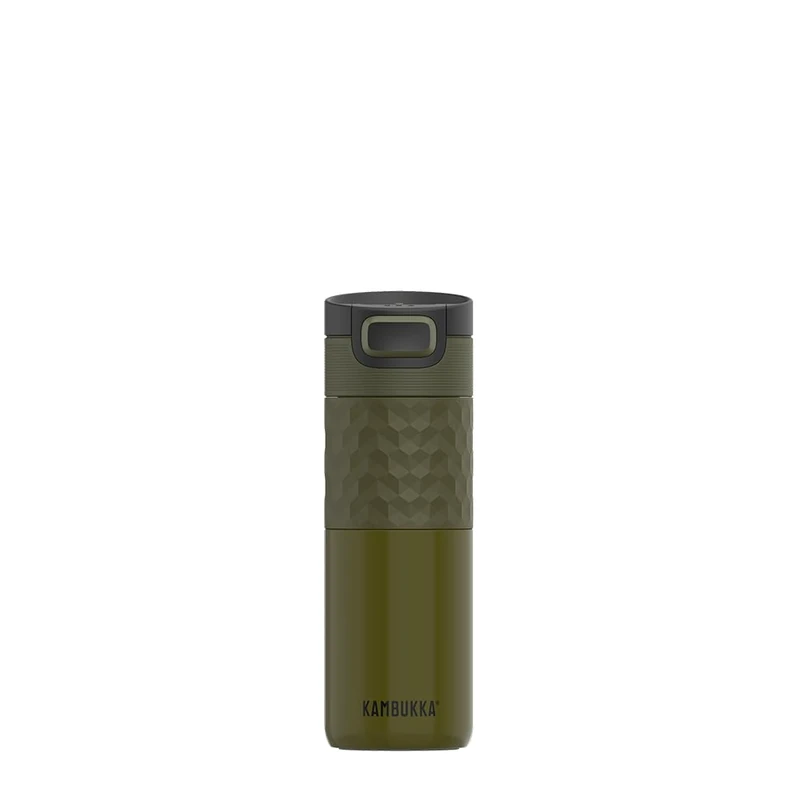 Kambukka Etna 500ml / 17oz Insulated Travel Mug in Stainless Steel, Leak-Proof Thermos with Snapclean Technology, Ideal for hot and Cold Drinks, Non-Slip Bottom and Easy Grip - Khaki Warrior