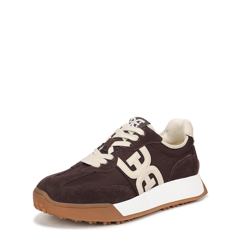 Sam Edelman Women's Langley 3 Lace-Up Trainers, Brown/White, Medium Fit, UK 6