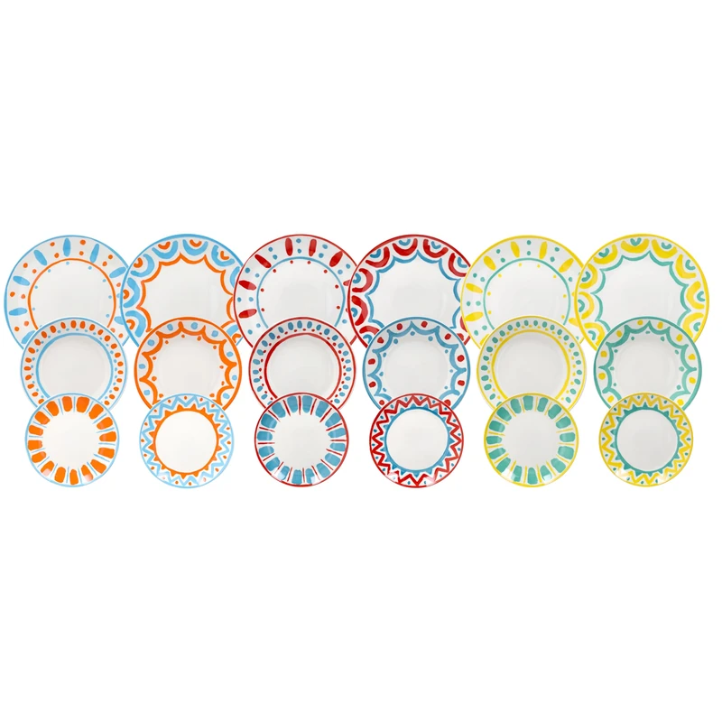Tognana Vietri 18-Piece Dinner Set for 6 People, Porcelain, Multi-Colour