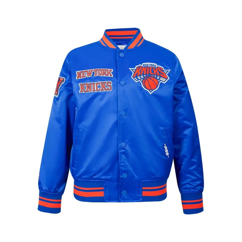 Pro Standard Big Boys NBA New York Knicks Retro Classics Satin Jacket Royal/Orange/Royal L