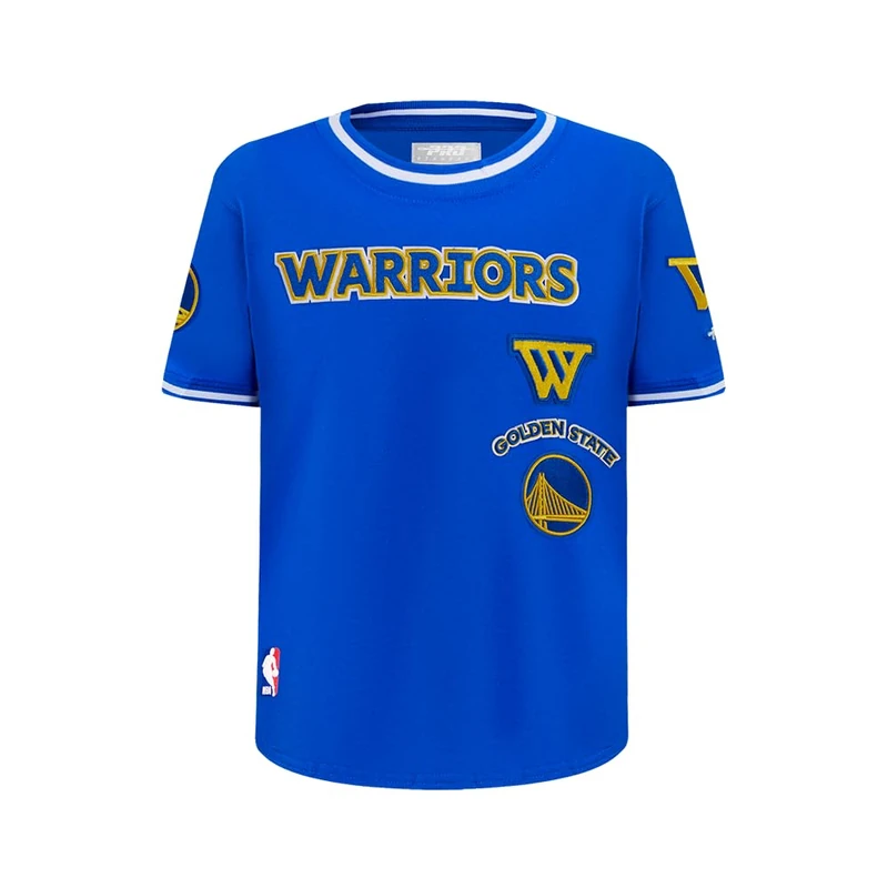 Pro Standard Big Boys NBA Golden State Warriors Retro Classics Taping Tee Royal Blue L