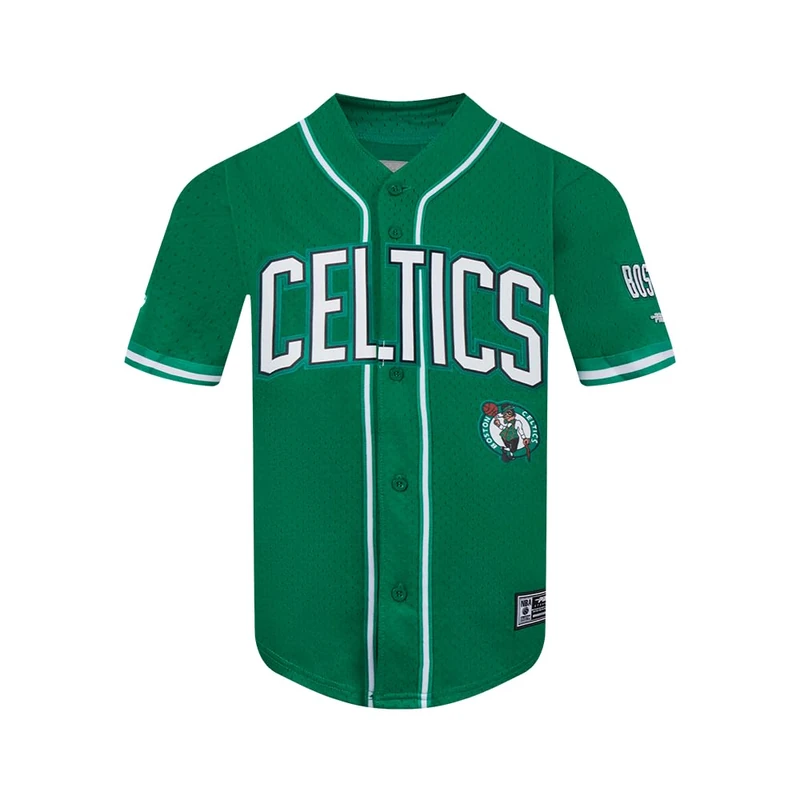 Pro Standard Big Boys NBA Boston Celtics Mesh Button Down Mesh Top Kelly Green M