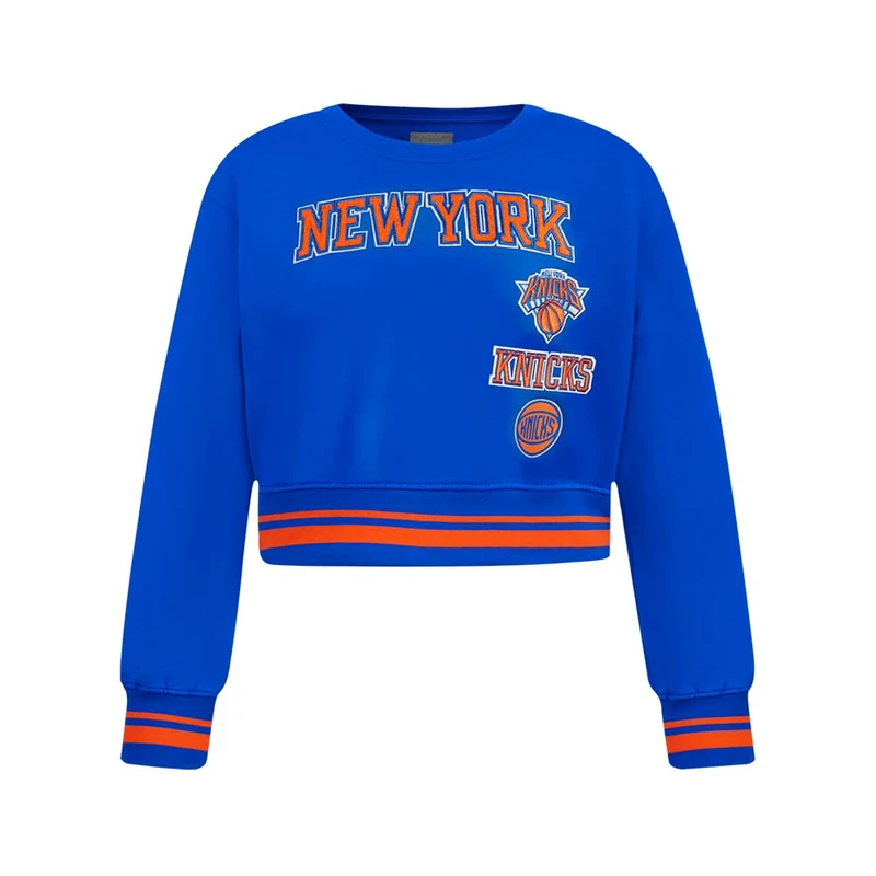 Pro Standard Big Girls NBA New York Knicks Retro Classics Crewneck Sweatshirt Royal/Orange/Royal L