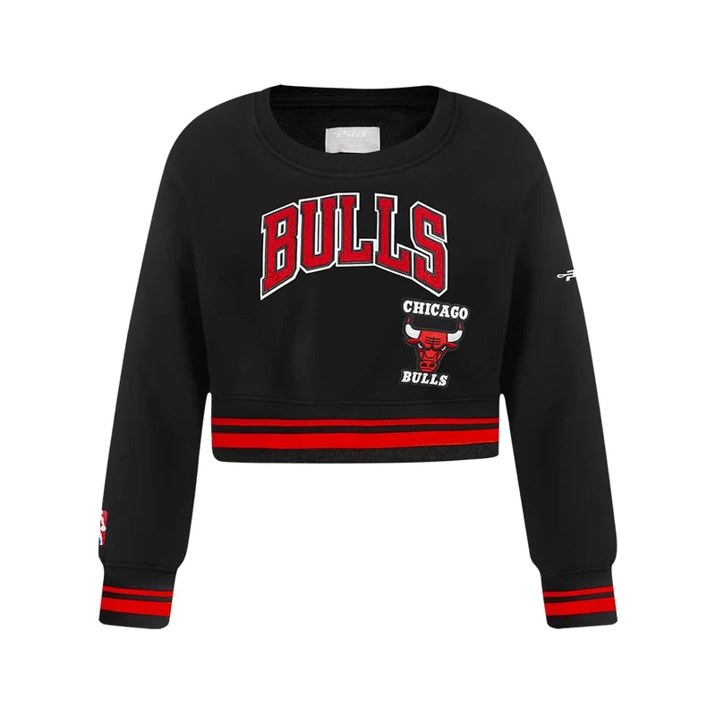 Pro Standard Big Girls NBA Chicago Bulls Retro Classics Crewneck Sweatshirt Black/Red/Black XL