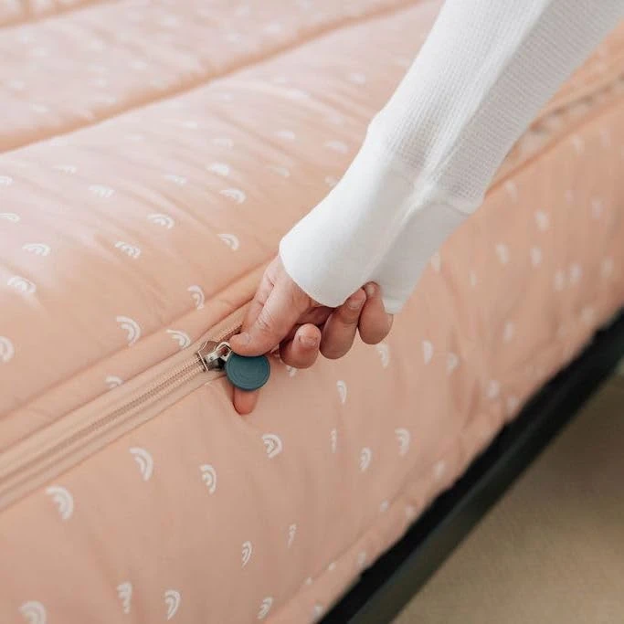 Beddy's Rainbow Theme Durable Zipper Bedding for Kids, Bed in a Bag, Peach Sheets & Comforter, Includes Pillowcase & Pillow Sham Easy to Make & Wash