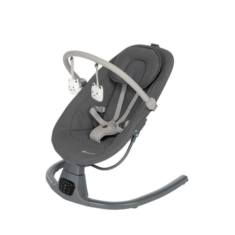 Bebeconfort Jolana, Electric Baby Swing, 0-6 Months (9 kg), Automatic Motion Detection, 12 Sooting Songs, 5 Nature Sounds, Adjustable Backrest, 2 Recline Positions, Tinted Graphite