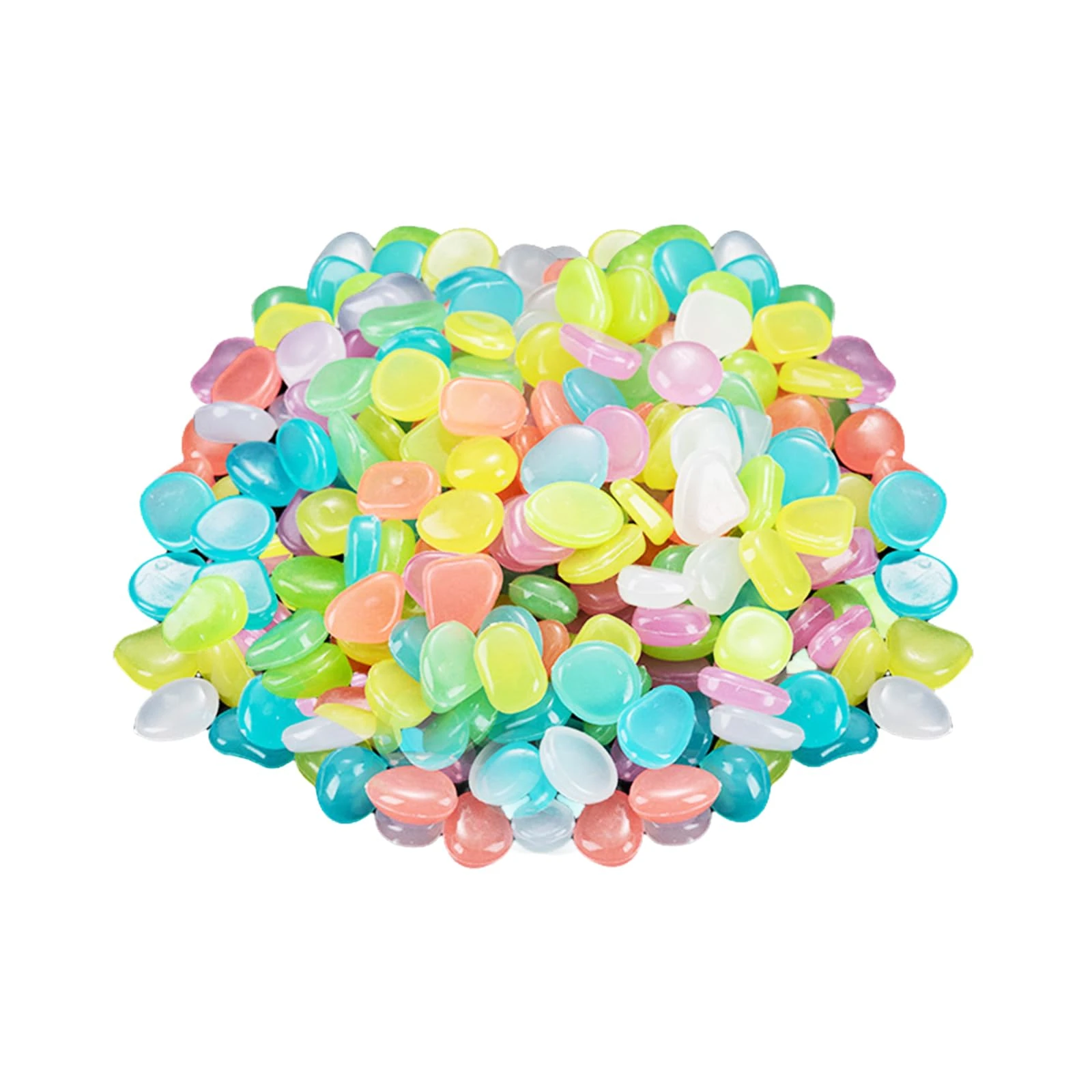 Debbery 200pcs Glowing Pebbles Stones, Colorful Fish Tank Gravel, Garden Stones Powered by Light or Solar Energy, Suitable for Fish Tanks, Pot Plants, Vase, Outdoor, Lawn Yard, Sidewalk