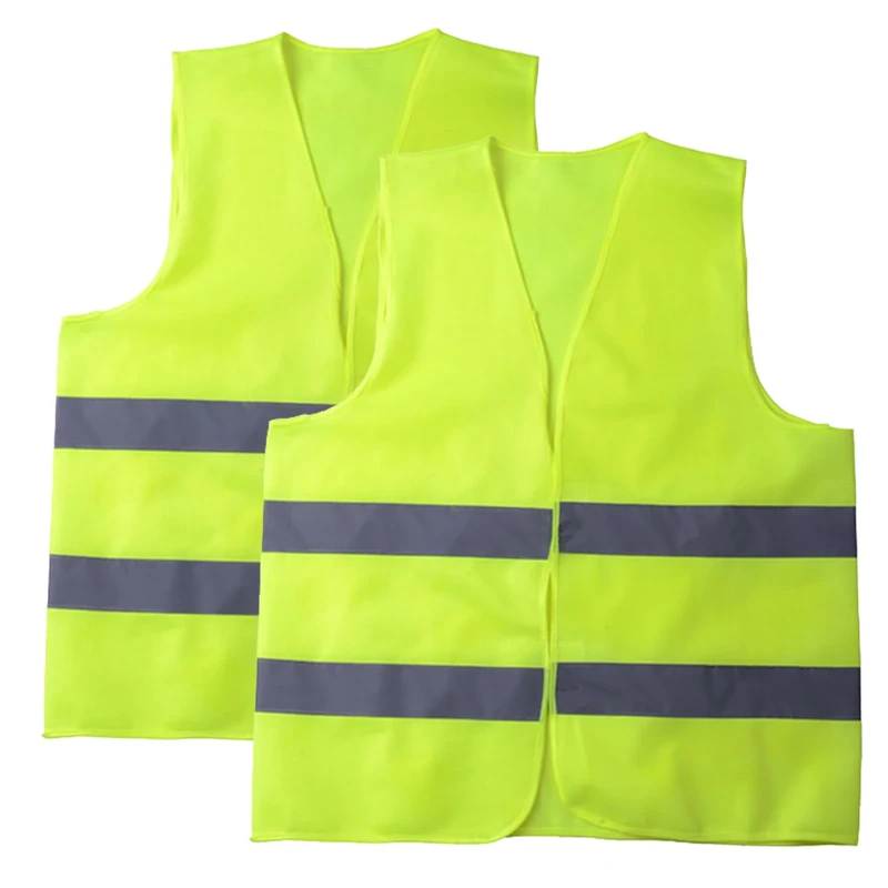 2 Pack Hi Vis Vests,Hi Vis Safety Vests with 2 Reflective Stripes,Night Workwear Reflective Vest,for Traffic Work, Running, Surveyor and Security Guard Construction Vest (Green)