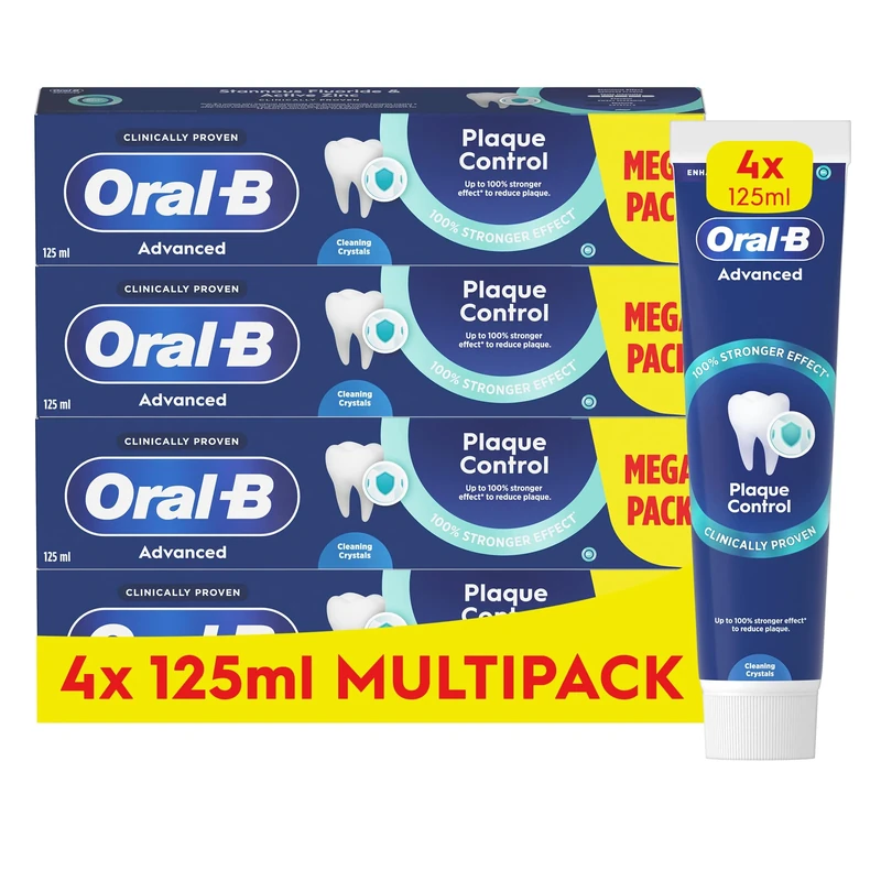Oral-B Plaque Protection Toothpaste 4x125ml - 100% Stronger Defense
