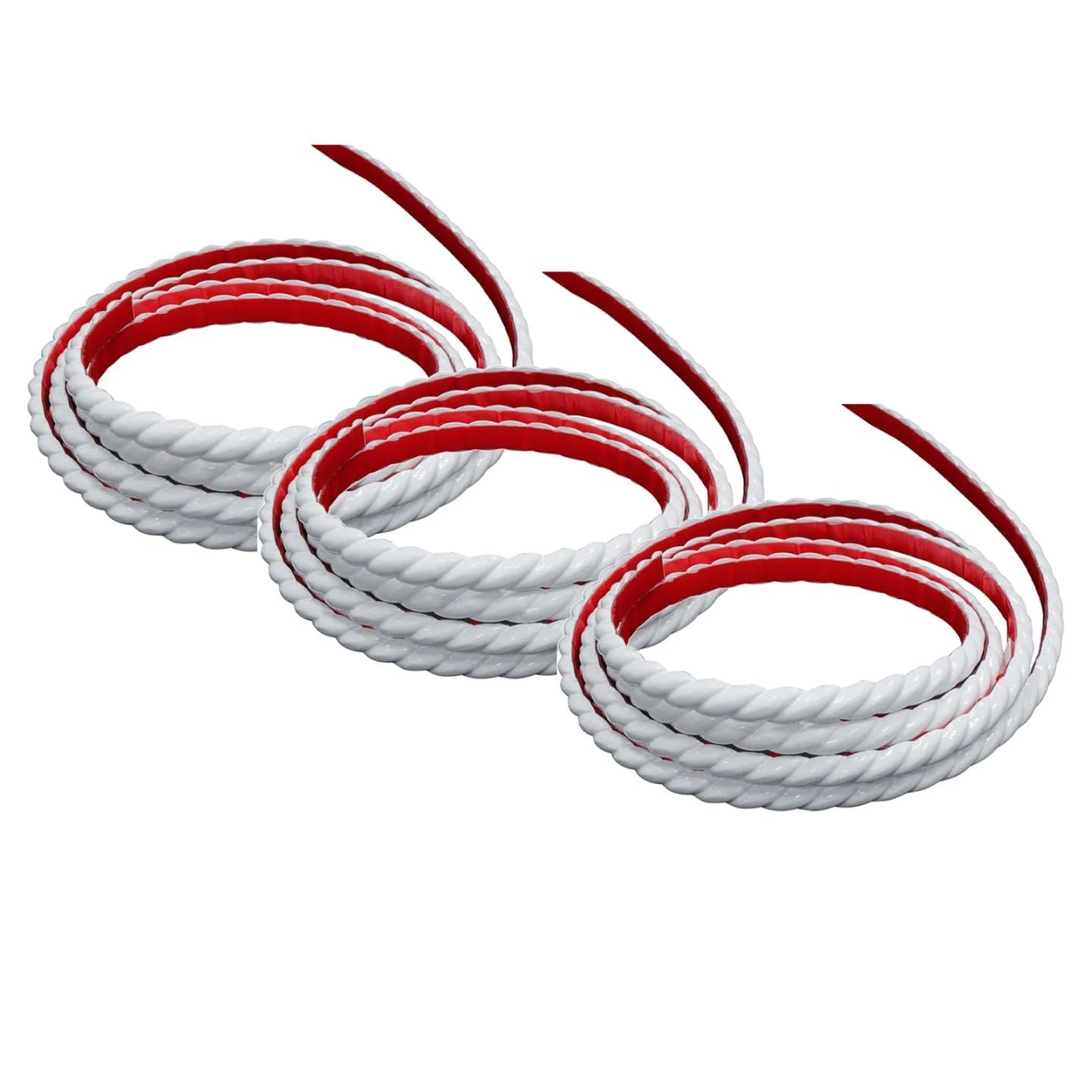 5M*3 Rolls PVC Wallpaper Border Self Adhesive,Flexible Molding Trim,Decorative Strip,Edging Strip for Cabinet,Door,Mirror Frame,Furniture Decoration,Plaster,Ceiling,Background Wall(White,10mm)