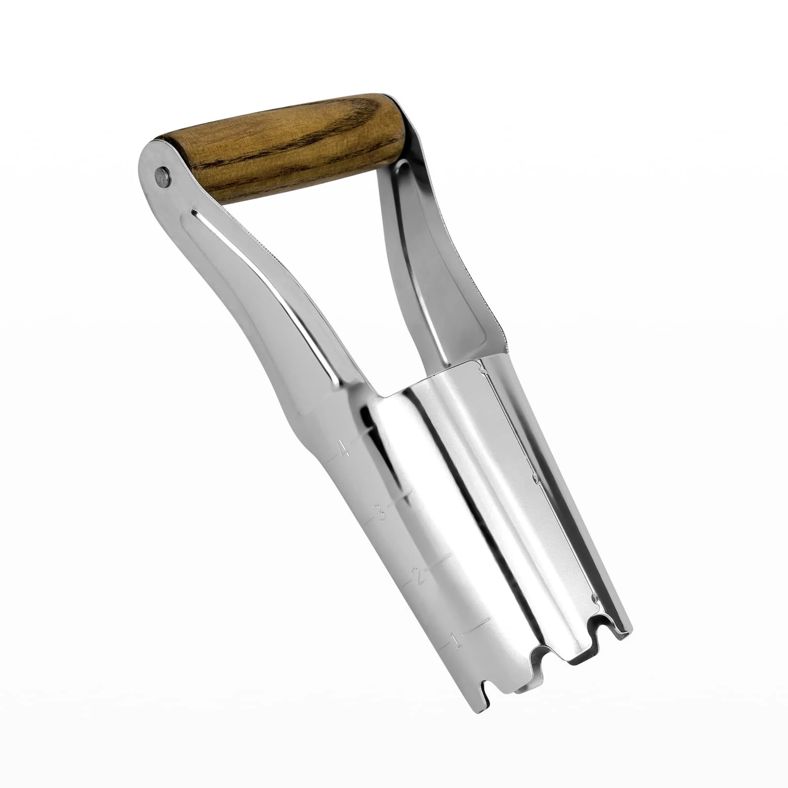 Haliaeetus Bulb Planter Tool, 4 inches Depth Mark Hand Bulb Planter, Non-Bending Stainless Steel Bulb Planter Digger, Garden Bulb Transplanter with Comfortable Wood Handle for Planting Tulip, Daffodil