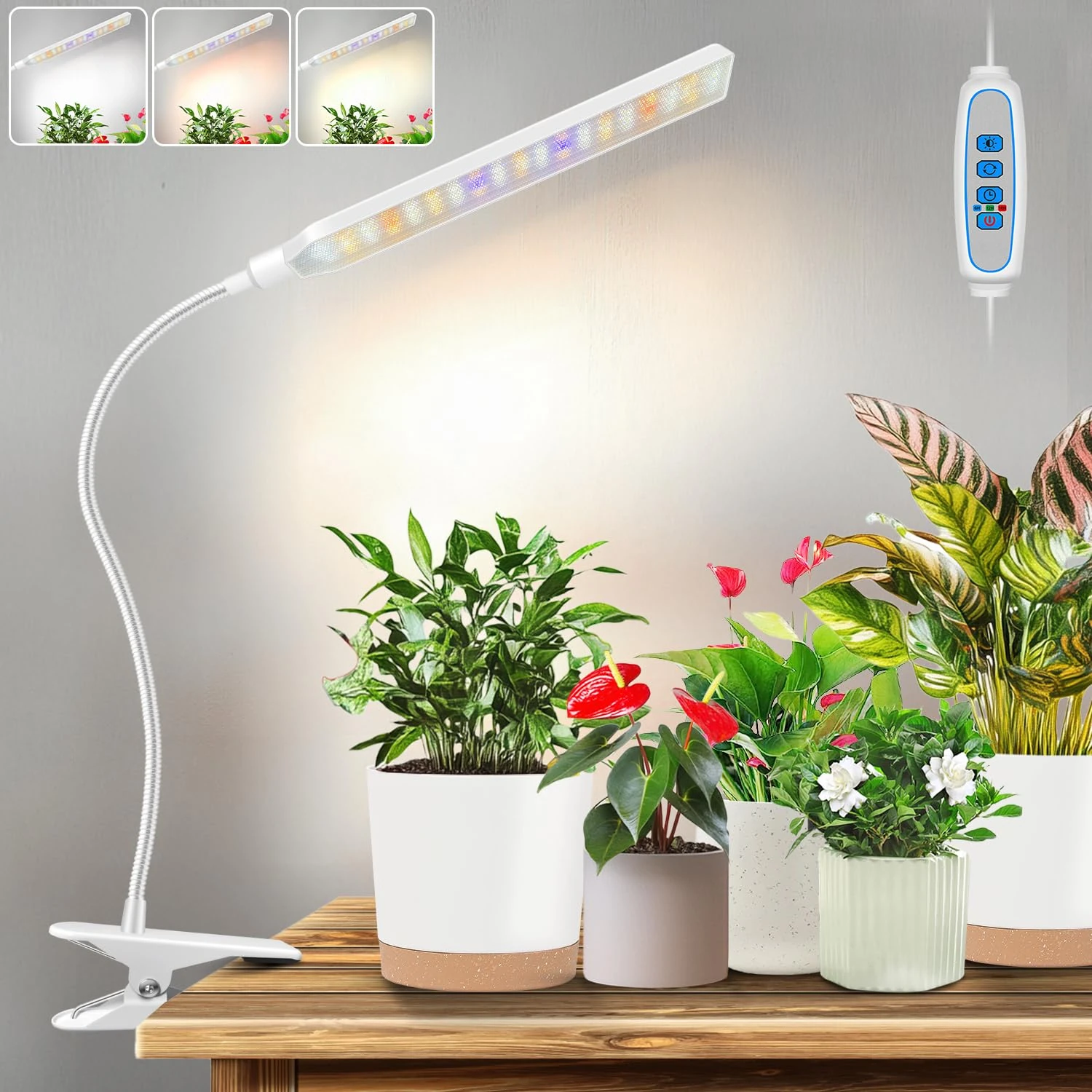 Kullinss White Grow Lights for Indoor Plants, 1 Head