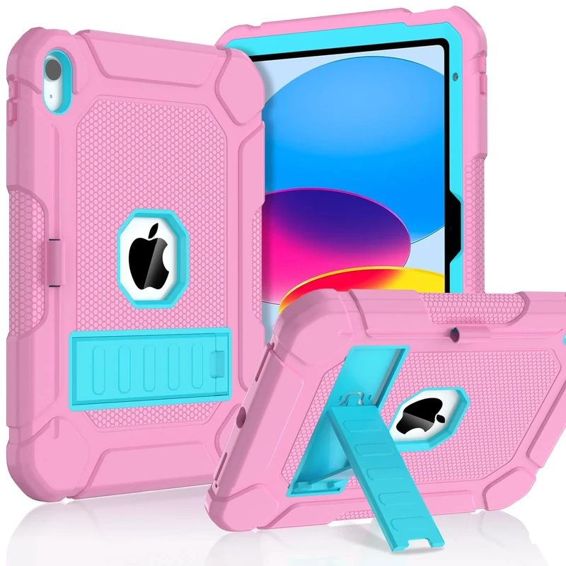 SINSO Case for iPad A16 11th Generation 11 inch 2025/iPad 10th Generation 10.9 inch 2022, Fully-Body Heavy Duty Shockproof Protective iPad Cover Built-in Pencil Holder/Kickstand, Pink