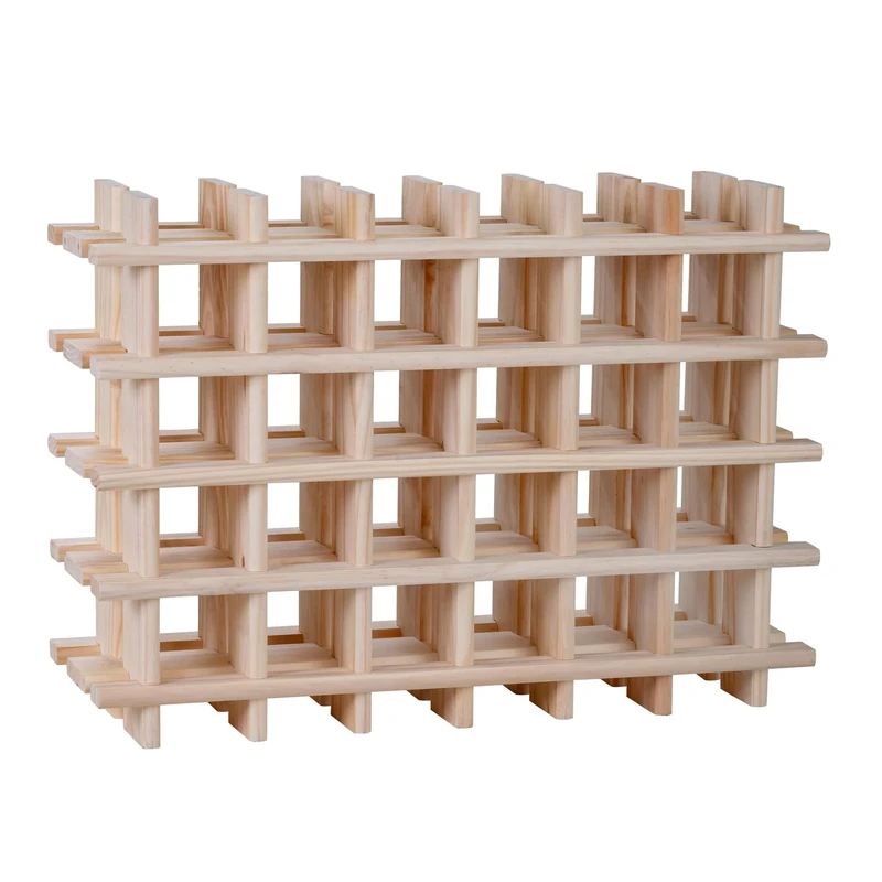 Well Home Modular Wine Rack for 24 Bottles in Wood 76x22x54.5cm