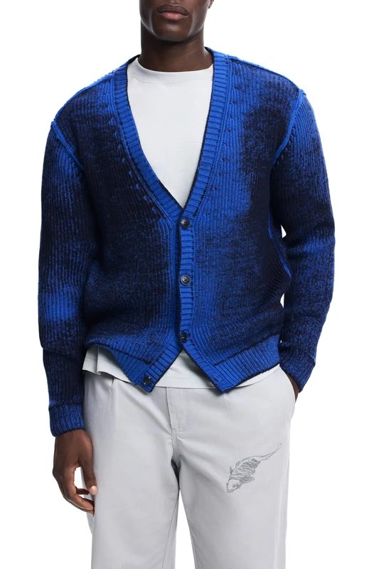 Desigual JERS_Cardigan SCRATC, 5022 Ultra Blue, L, Blue, L