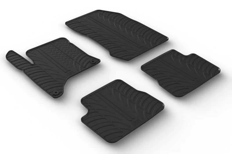 Gledring Set of Rubber Mats Compatible with Opel Corsa F MHEV 2024- & Peugeot 208 II MHEV 2024- & Peugeot 2008 II MHEV 2024- (T Profile 4-Piece + Mounting Clips)