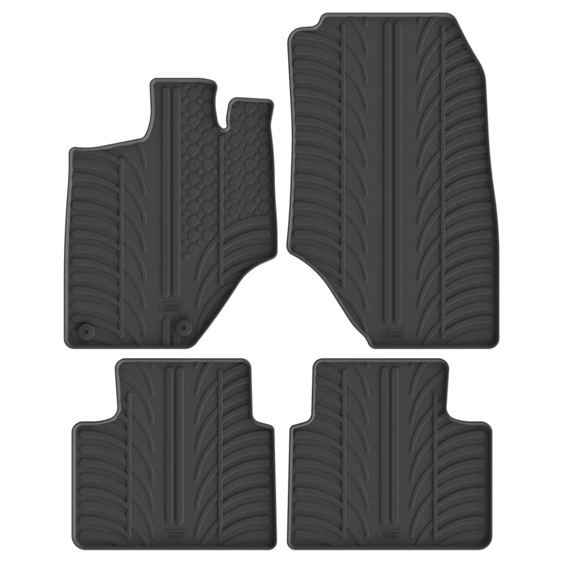 Gledring Set of Rubber Mats Compatible with Opel Grandland MHEV 2024 Onwards (T Profile 4 Pieces + Mounting Clips)
