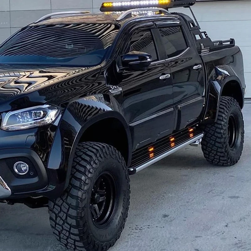 Oneway Set Fender Flares compatible with Mercedes X-Class W470 2017- (Jumbo) - Gloss black