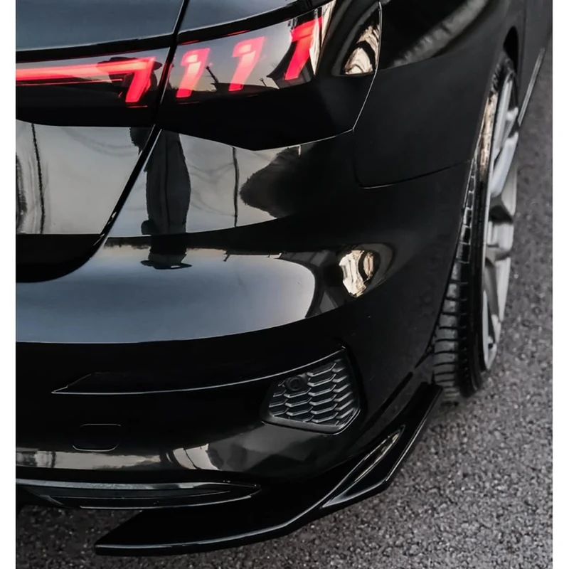 Oneway Rear Side Diffusors compatible with Audi A3 (8Y) Sedan 2020-2024 excl. S-Line/S3/RS3 - Gloss black