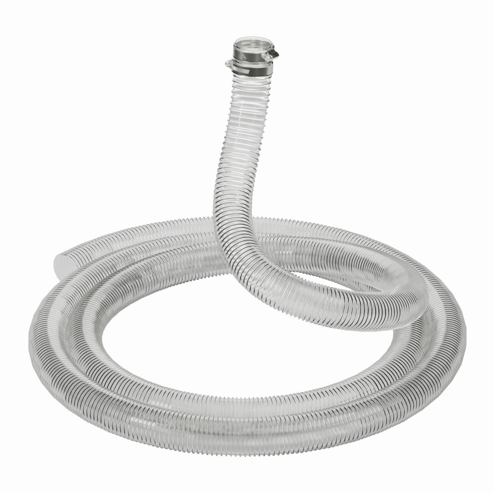 38mm Internal Diameter - 1 Metre Length Plus Hose Clips Anti Kink Clear Corrugated Flexible Pond Hose Pipe for Pond Pumps and Filters