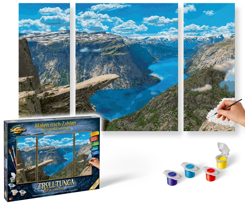 Schipper Trolltunga Norway Paint by Numbers - 50 x 80 cm Triptych