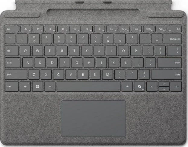 Microsoft Surface Pro Keyboard with Pen Space | Platinum | QWERTY | Compatible with Surface Pro Copilot+ PC (11th Edition), Surface Pro 9 and Surface Pro 8