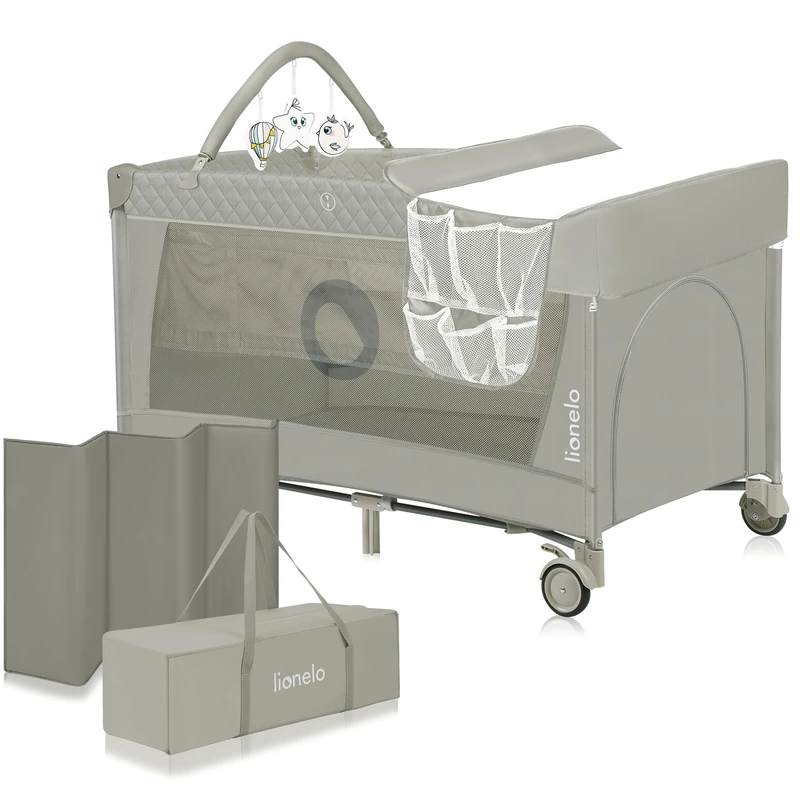 Lionelo Flower 2-in-1 Umbrella Bed and Changing Table - Beige