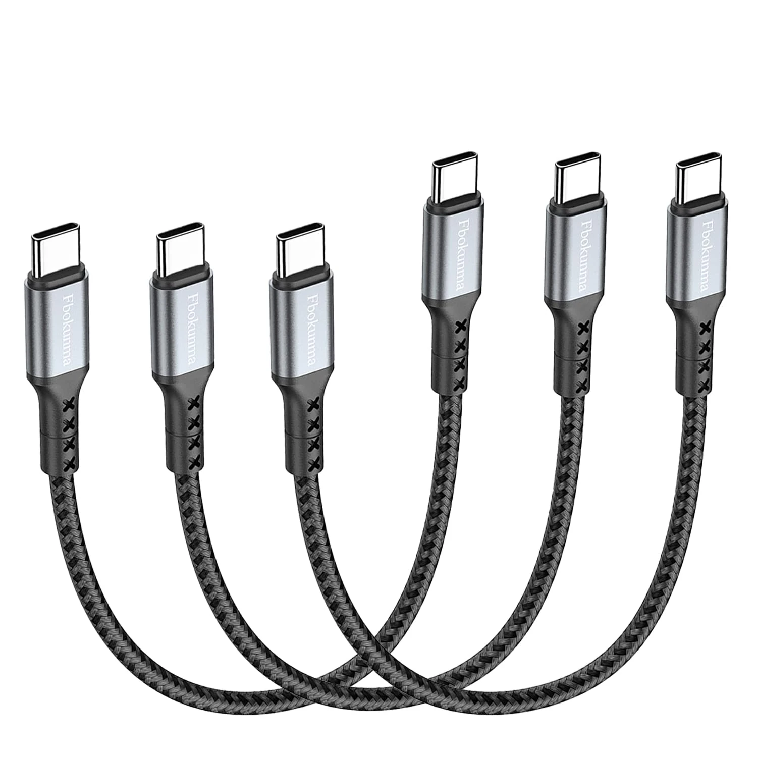 Short USB C to USB C Cable 20CM, [0.2M, 3Pack] 65W USBC to USBC Cord, Type C to C Charger Cable Fast Charging for iPhone 16 15 Pro Max Plus, for Samsung Galaxy S24 S23, for MacBook/iPad, Pixel