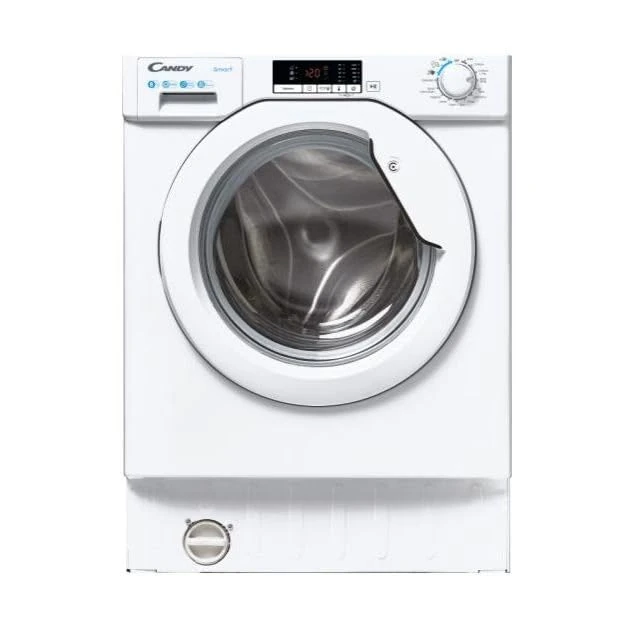 Candy CBW 48D2W4-80 Fully Integrated Built in Smart Washing Machine, 8 KG Load Capacity, 1400RPM, 16 Programmes, Start Delay, Rapid Programme, White - B Rated - Width x Depth x Height (cm) 60x53x82
