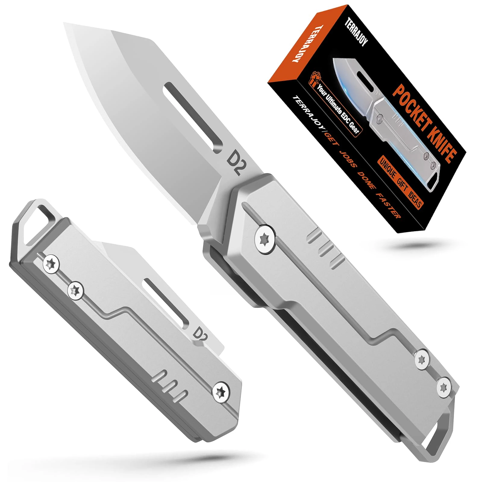 TerraJoy Gifts for Men - Cool Dad Birthday Gifts Stocking Fillers for Men Him Dad Husband - Pocket Cutter for Everyday Carry, Lightweight EDC Gadgets for Camping, Hiking, Fishing, Outdoor