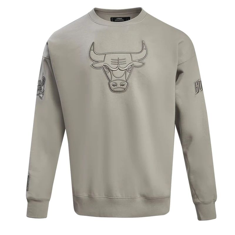 Pro Standard Mens NBA Chicago Bulls Neutral Crewneck Sweatshirt Taupe L - Image 1