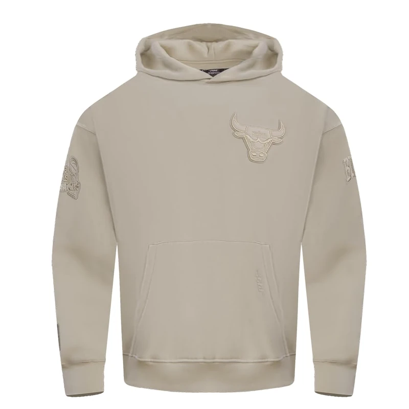 Pro Standard Mens NBA Chicago Bulls Neutral Pull Over Hoodie Taupe 2XL